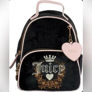 Juicy Couture Black Backpack with Gold and Pink Accents
